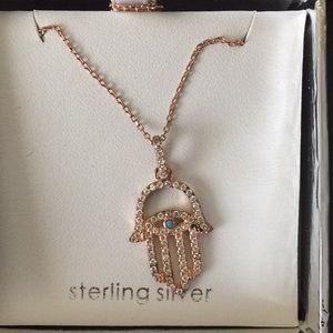 Rose gold hamsa necklace